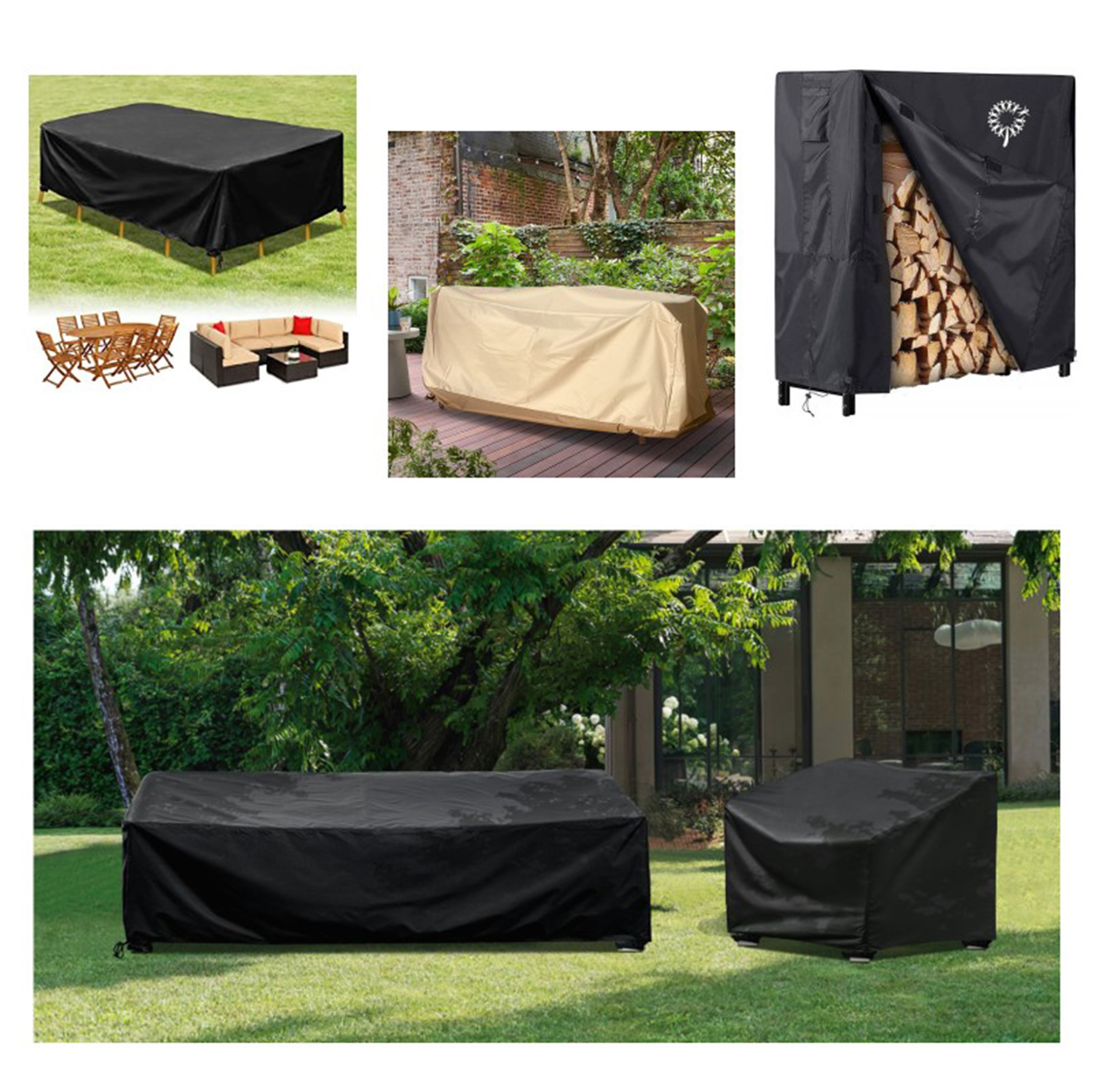 Black Outdoor Furniture Dust-proof Cloth